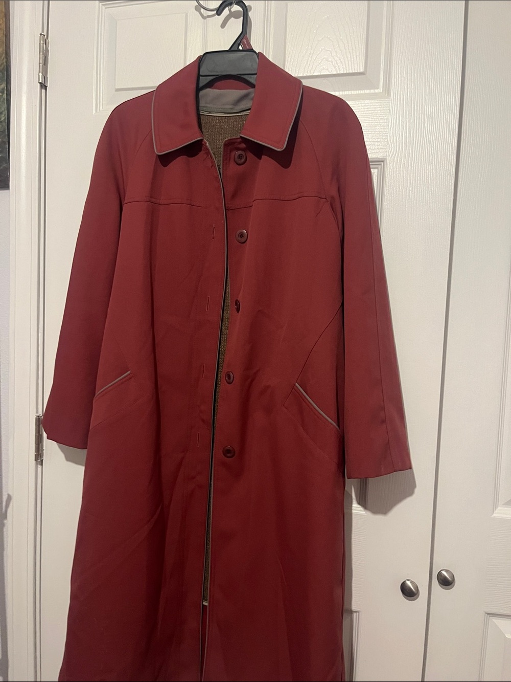 Vintage Women’s Long Trench Coat - Classic Single-Breasted Style